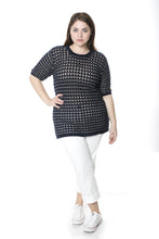 Navy and Silver Knitted Pullover