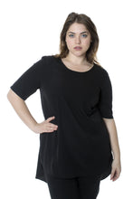Black Hi-low hem Top