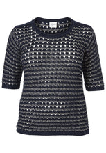 Navy and Silver Knitted Pullover