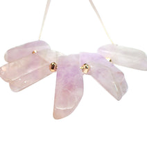 Purple quartz necklace close up